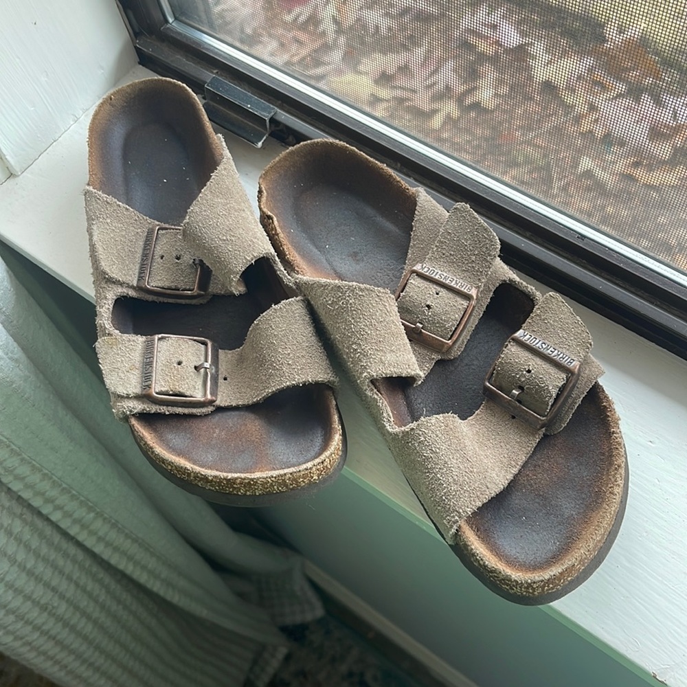 Birkenstock Arizona Sandal Suede Leather Taupe